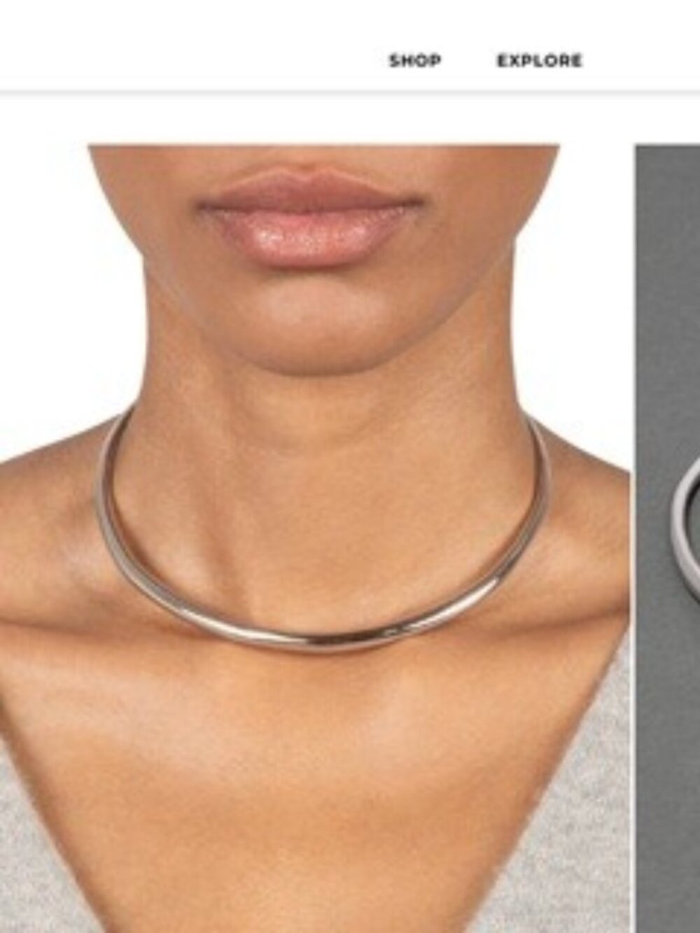 Alexis Bittar Thin Silver Collar Choker Necklace
